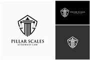 Pillar Justice Scale Law Shield Logo, a Branding & Logo Template by ika trisiana (Thumbnail 1 of 2)