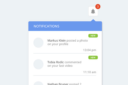 Clean notification dropdown designs