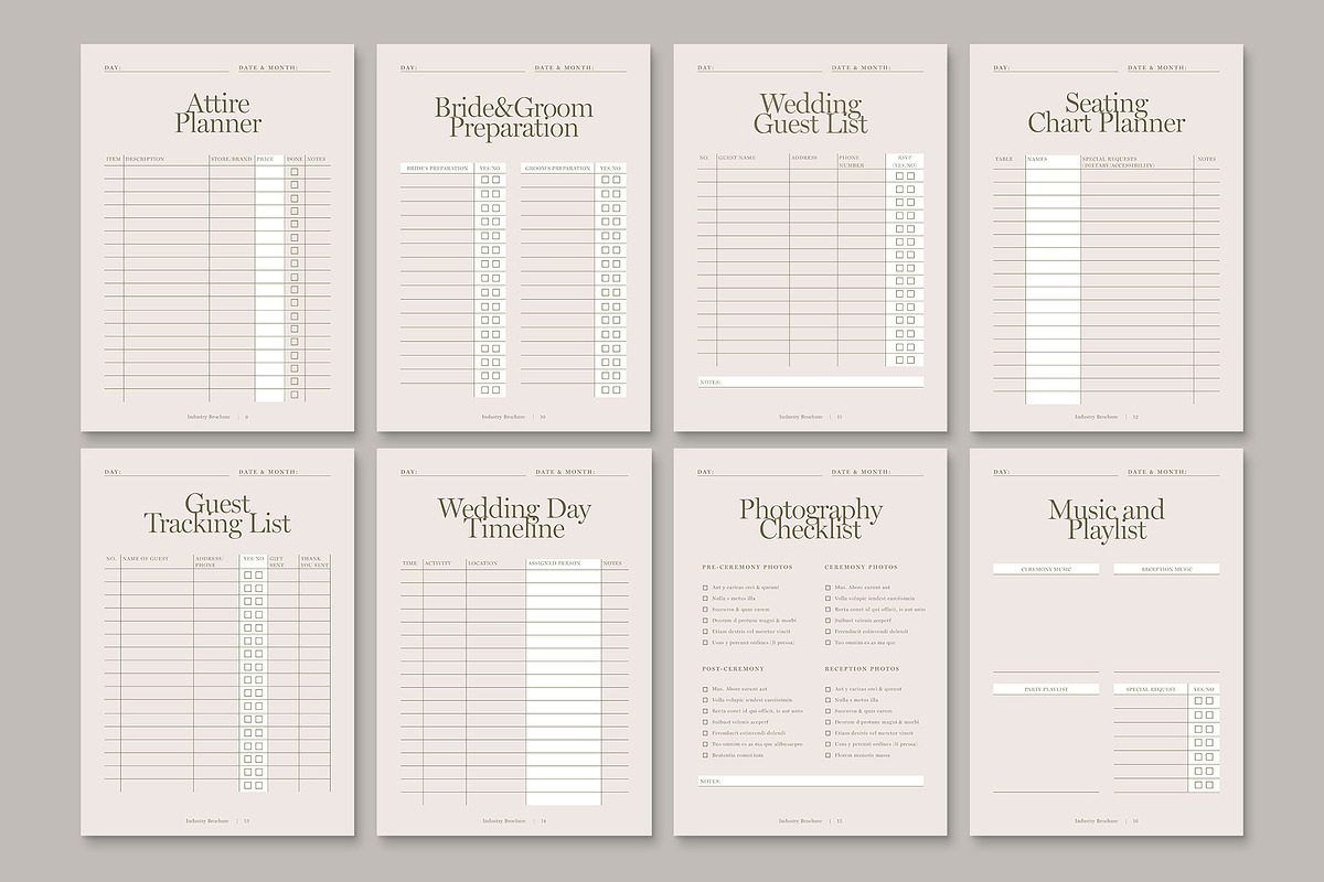 Wedding Planner Templates, a Stationery Template by BrandPacks (Photo 3 of 6)