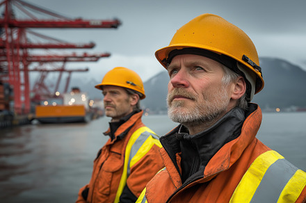 Longshoremen on strike at waterfront terminal, a Transportation Photo by OSORIOartist