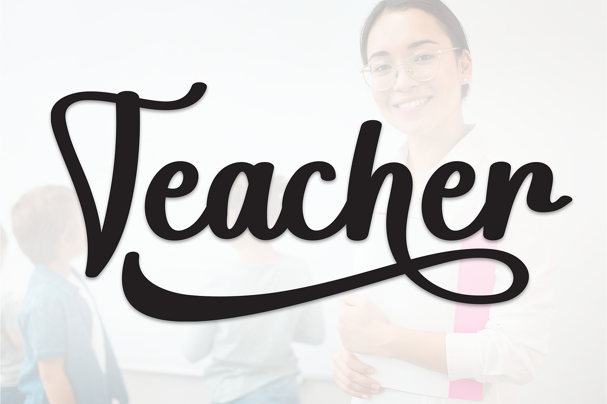 Teacher | Script Font, a Handwritten Font by Scratchones (Photo 1 of 9)