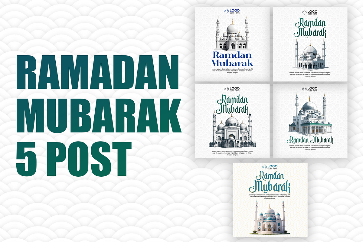 Ramadan Mubarak posts, a Social Media Template by AyyazMomin (Photo 1 of 7)
