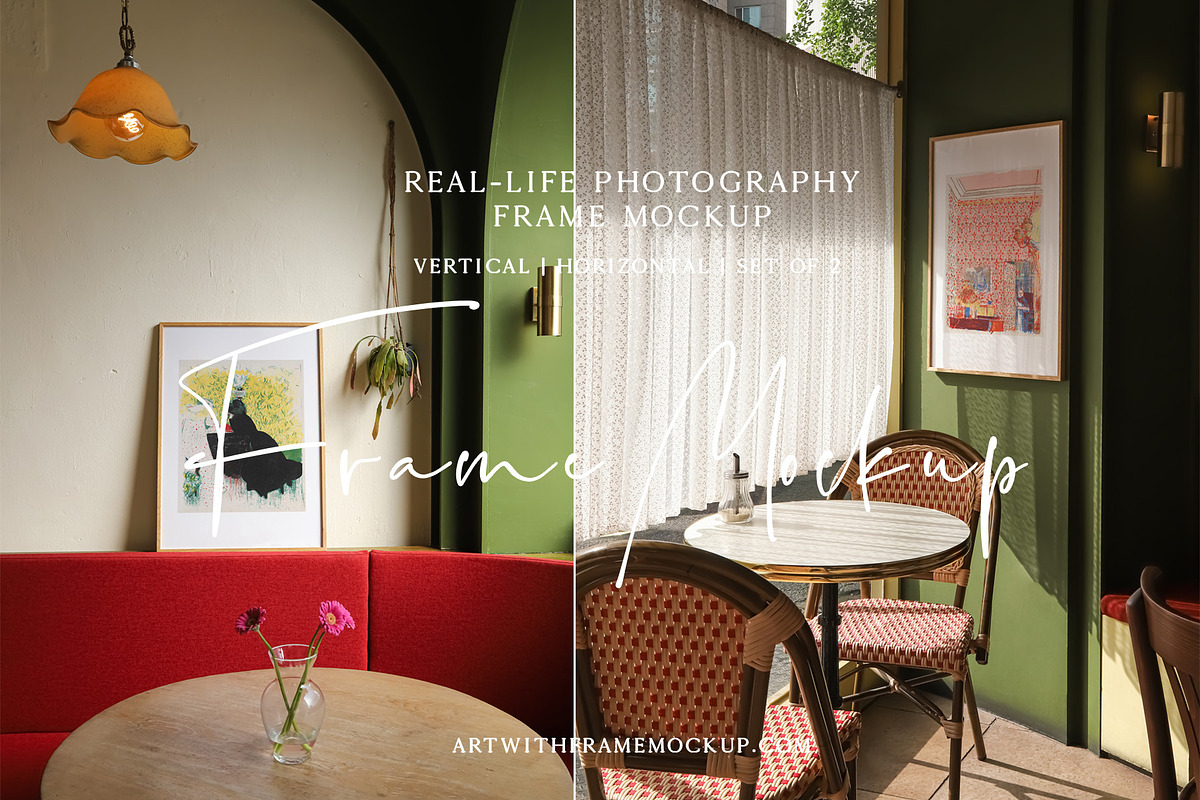 Aesthetic Paris Cafe - Frame Mockup, a Product Mockup by ArtwithFrame (Photo 1 of 21)