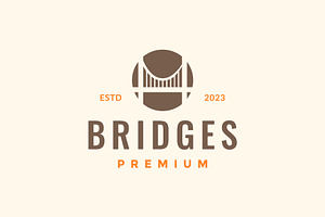 suspension bridge construction logo, a Branding & Logo Template by devastd