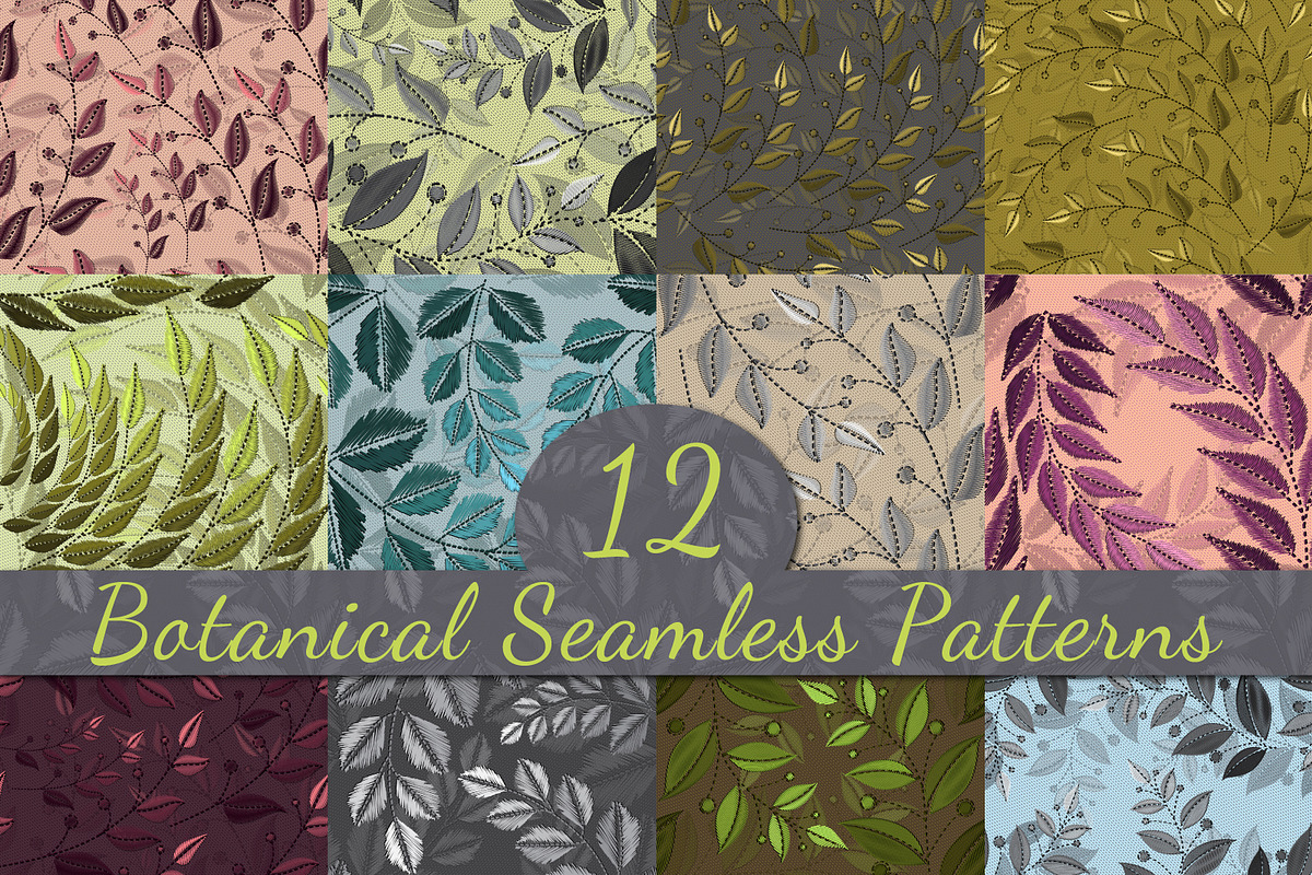 Botanical seamless patterns, a Pattern Graphic by BAGIRA | Studio (Photo 1 of 8)