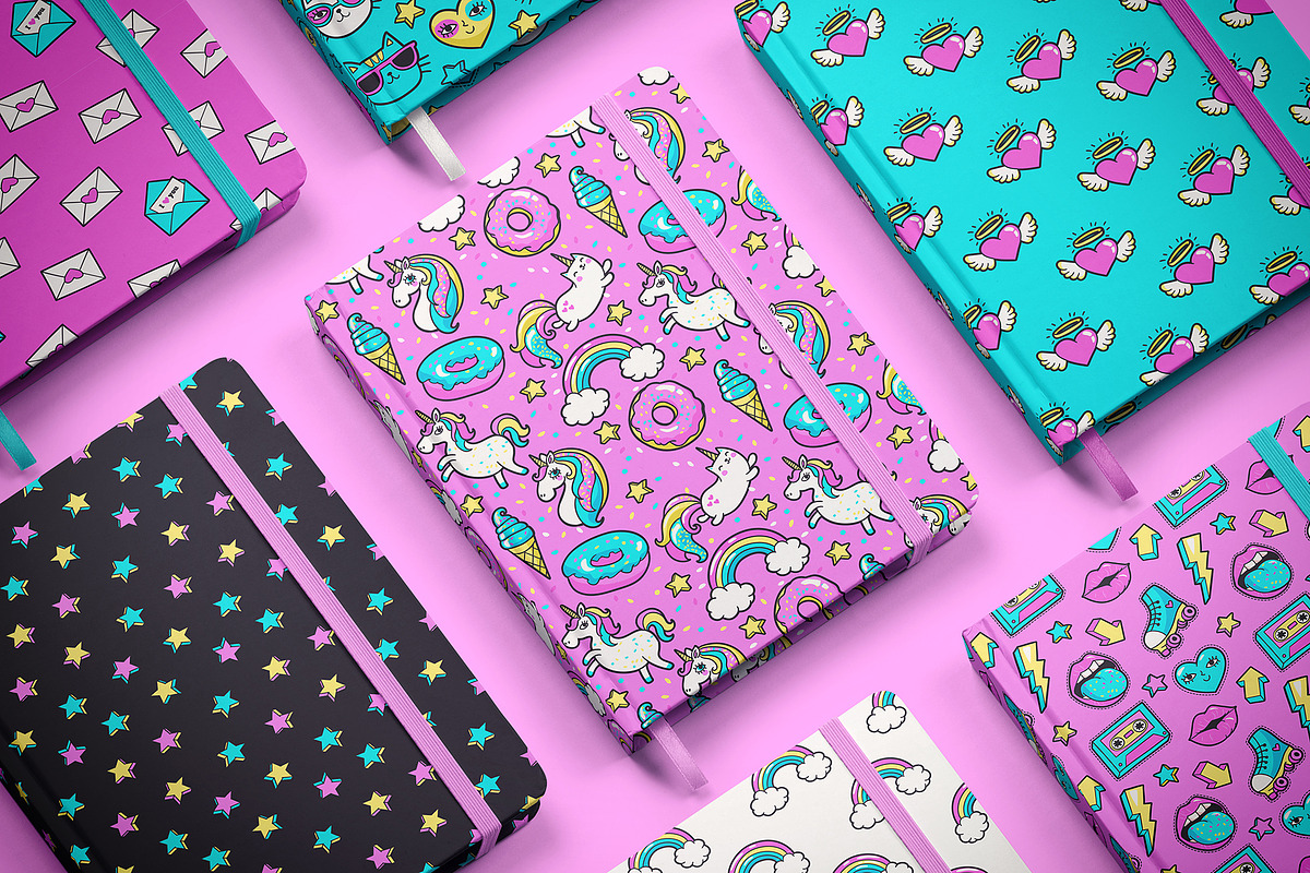 Unicorns and Cats Clipart + Patterns, an Illustration by Martyshova (Photo 4 of 7)