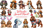 Watercolor Spaniel Clipart Bundle, an Illustration by Daily.Designs (Thumbnail 1 of 5)