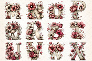 Floral Baby Alphabet Clipart Set, an Illustration by DreamCafeArt (Thumbnail 3 of 4)