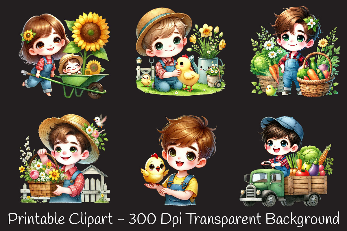 Spring farm sublimation clipart, an Illustration by RobertsArt (Photo 6 of 7)