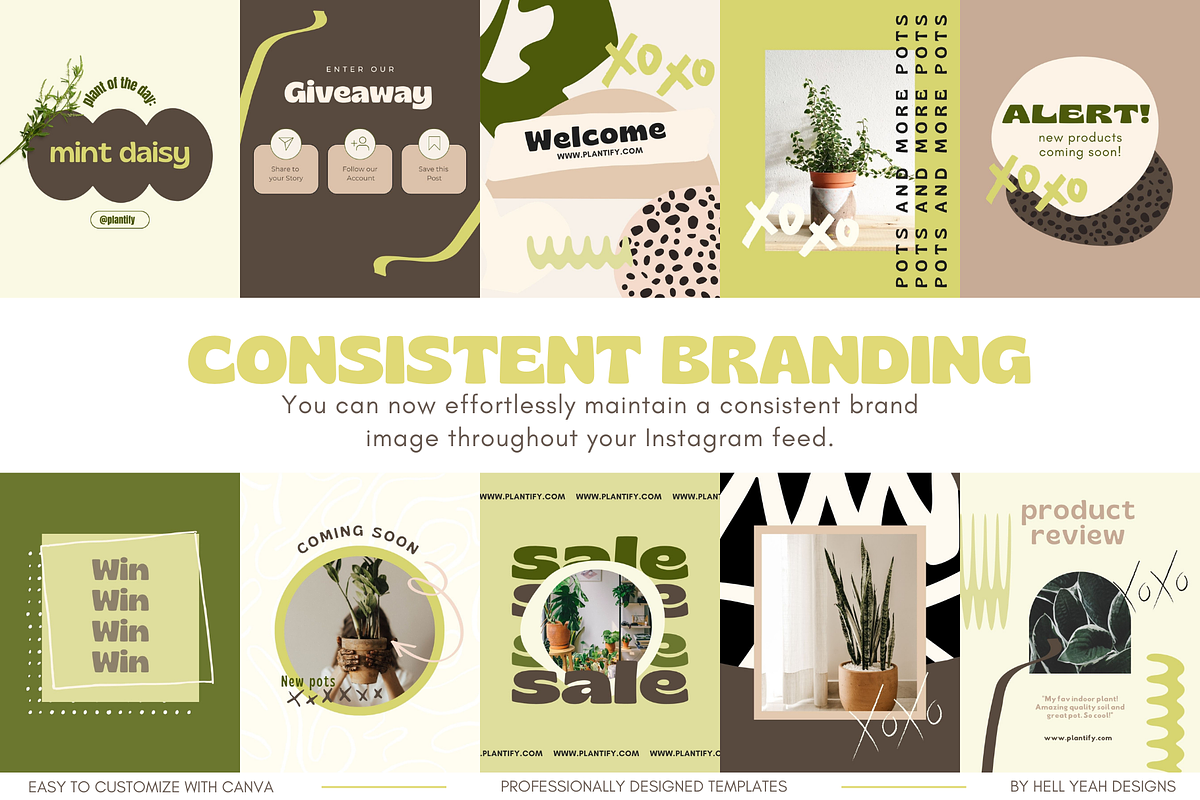 Groovy Green Instagram Templates Set, a Social Media Template by Hell Yeah Designs (Photo 9 of 11)