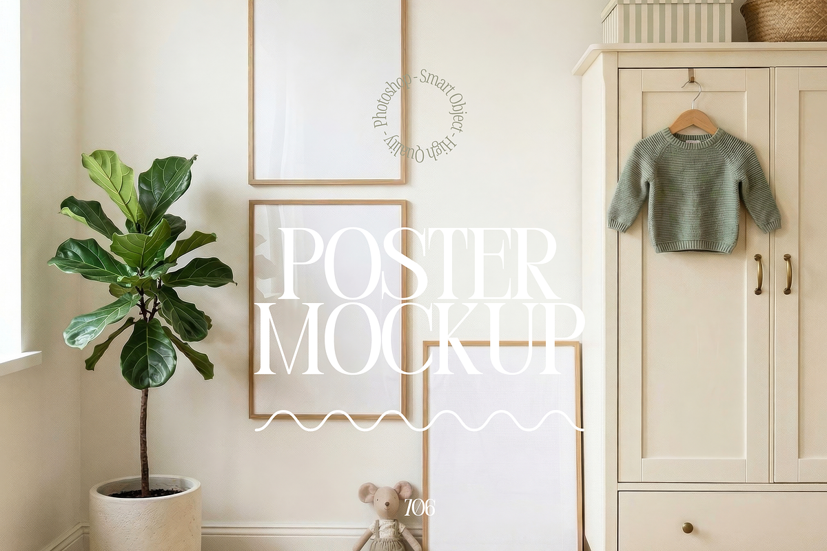 Three Frame Mockups In Nursery Room, a Mockup by First Impression Mockups (Photo 1 of 4)
