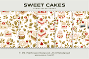 Sweet Cakes - Elements & Patterns, a Food Illustration by Artflorara (Thumbnail 9 of 12)