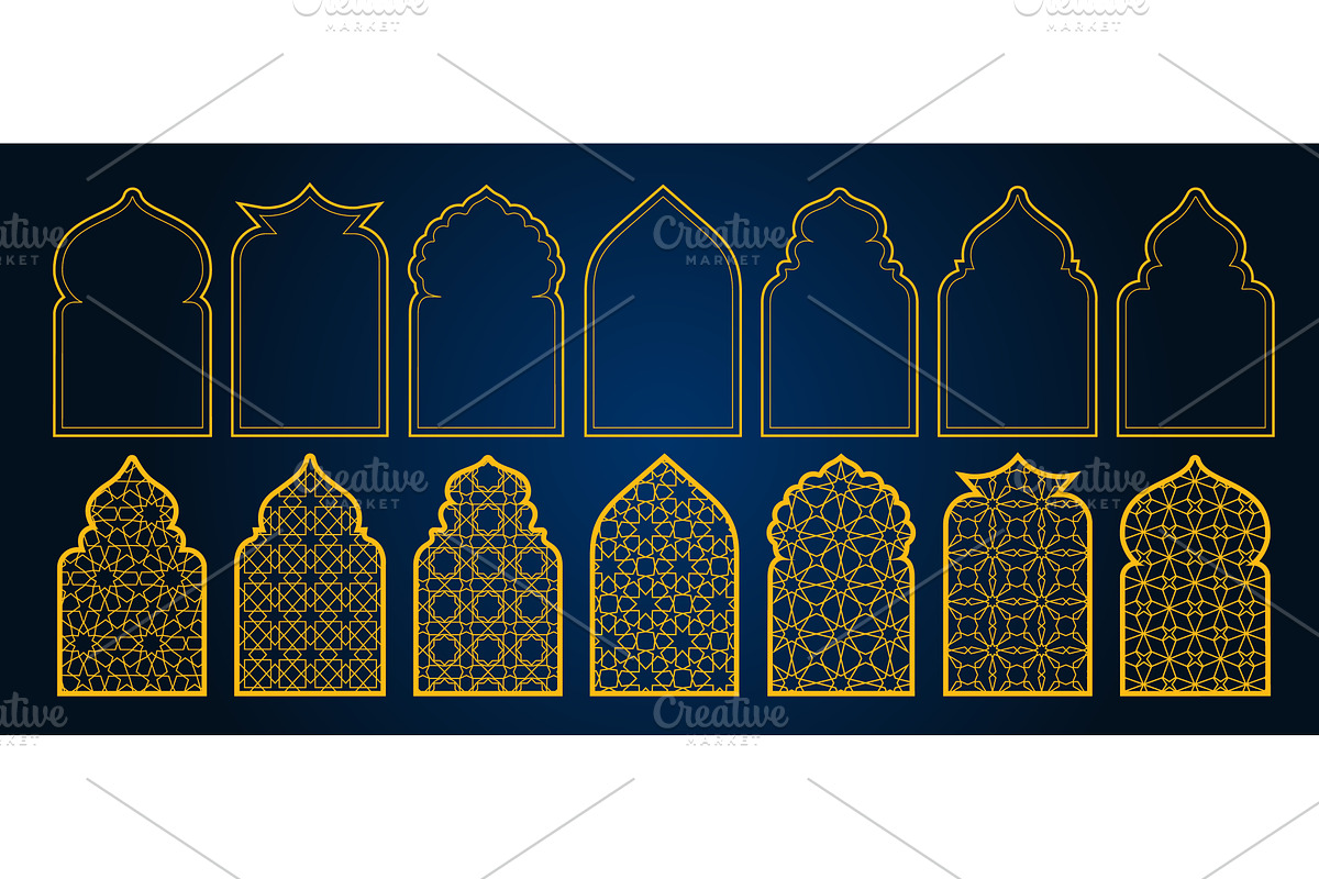 Ramadan ornament set with golden, an Object Illustration by art PVP - market