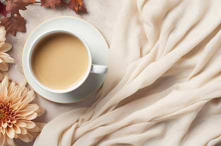 Feminine Autumn Styled Flatlay Scene, a Food & Drink Photo by Iconogenic