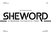 Sheword - A Modern Futuristic Font, a Font by Almeera Std (Thumbnail 1 of 10)