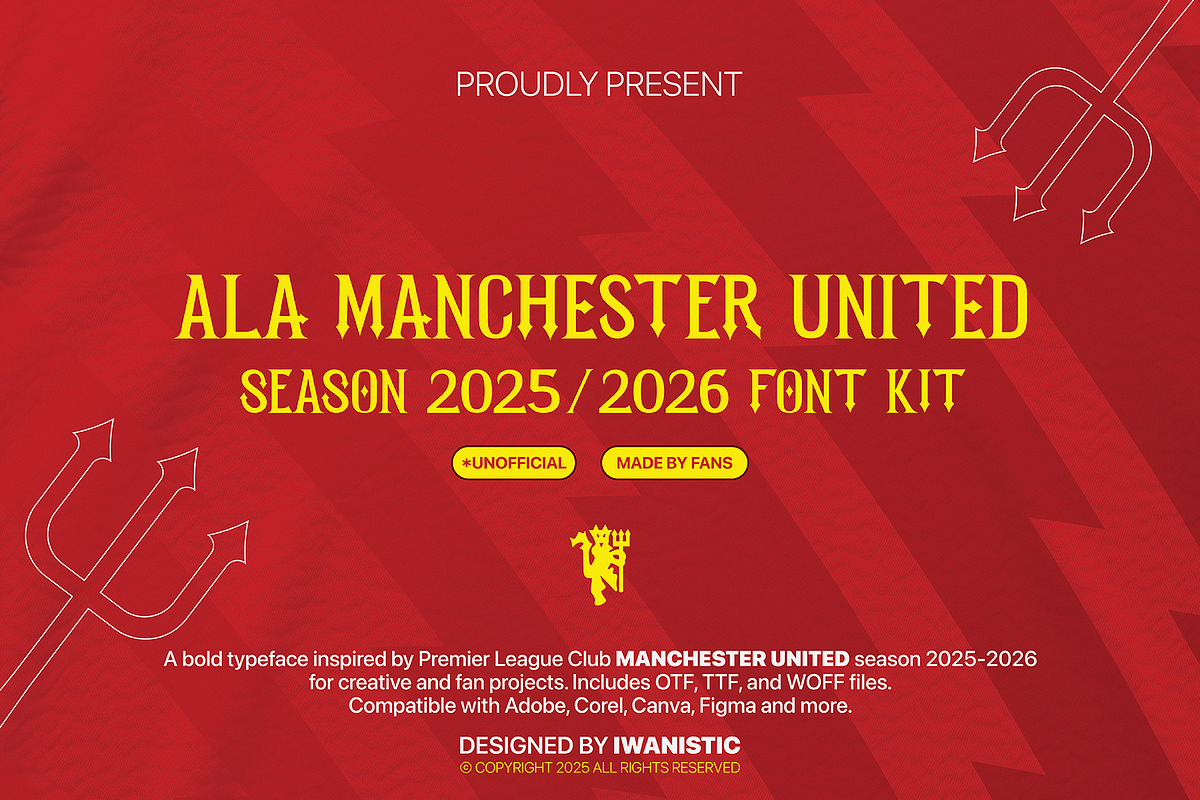 Ala Manchester United 2025 2026 Kit, a Serif Font by Iwanistic (Photo 1 of 15)