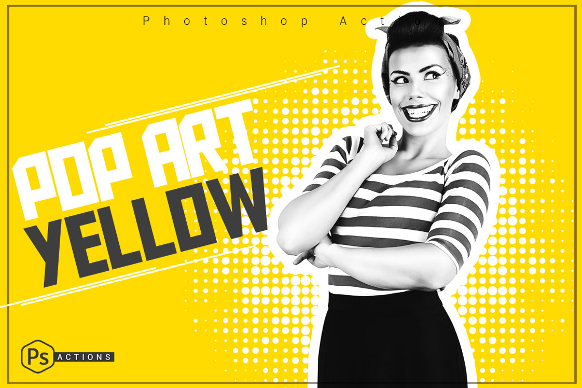 Pop Art Yellow Action, an Action Add-On by DuoFankaar (Photo 1 of 8)