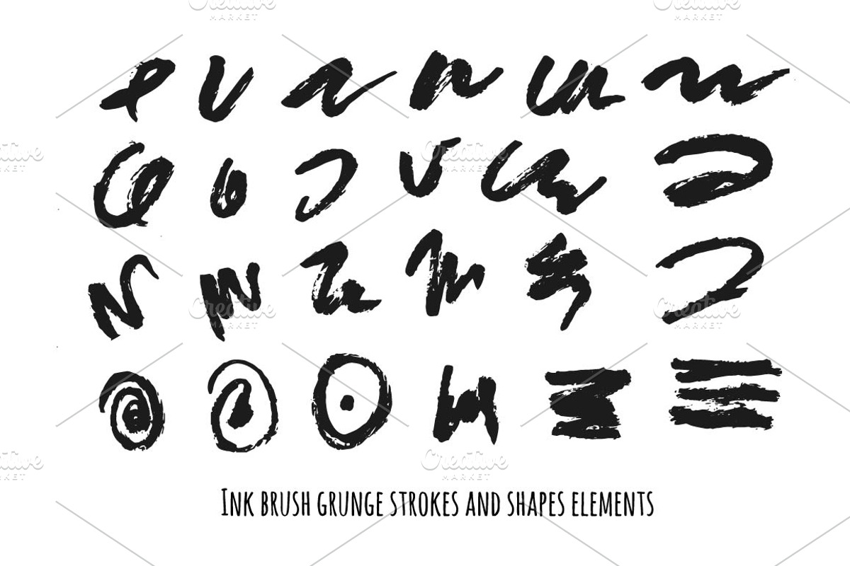Vector set of brush strokes., a Texture Graphic by DikayaMiau (Photo 3 of 4)