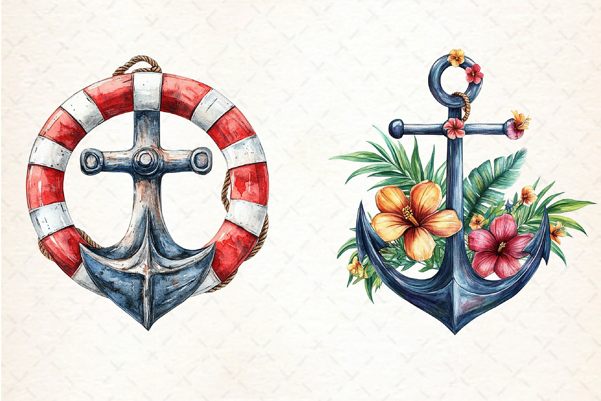 Summer Anchor Clipart, an Illustration by Libby Wishes (Photo 4 of 4)