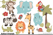Cute Safari Animal Vectors & Clipart, an Animal Illustration by Amanda Ilkov (Thumbnail 1 of 3)