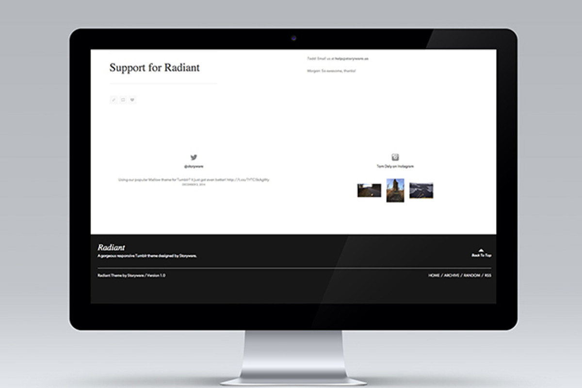Radiant Tumblr Theme, a Websites & App Template by Storyware (Photo 4 of 5)