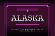 Alaska - Art Nouveau pixel art, a Serif Font by SelfBuild Type (Thumbnail 1 of 11)