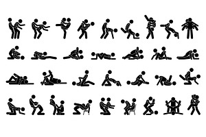 Gay Homosexual Sex Positions Icons, an Icon by Leremy Stick Figures