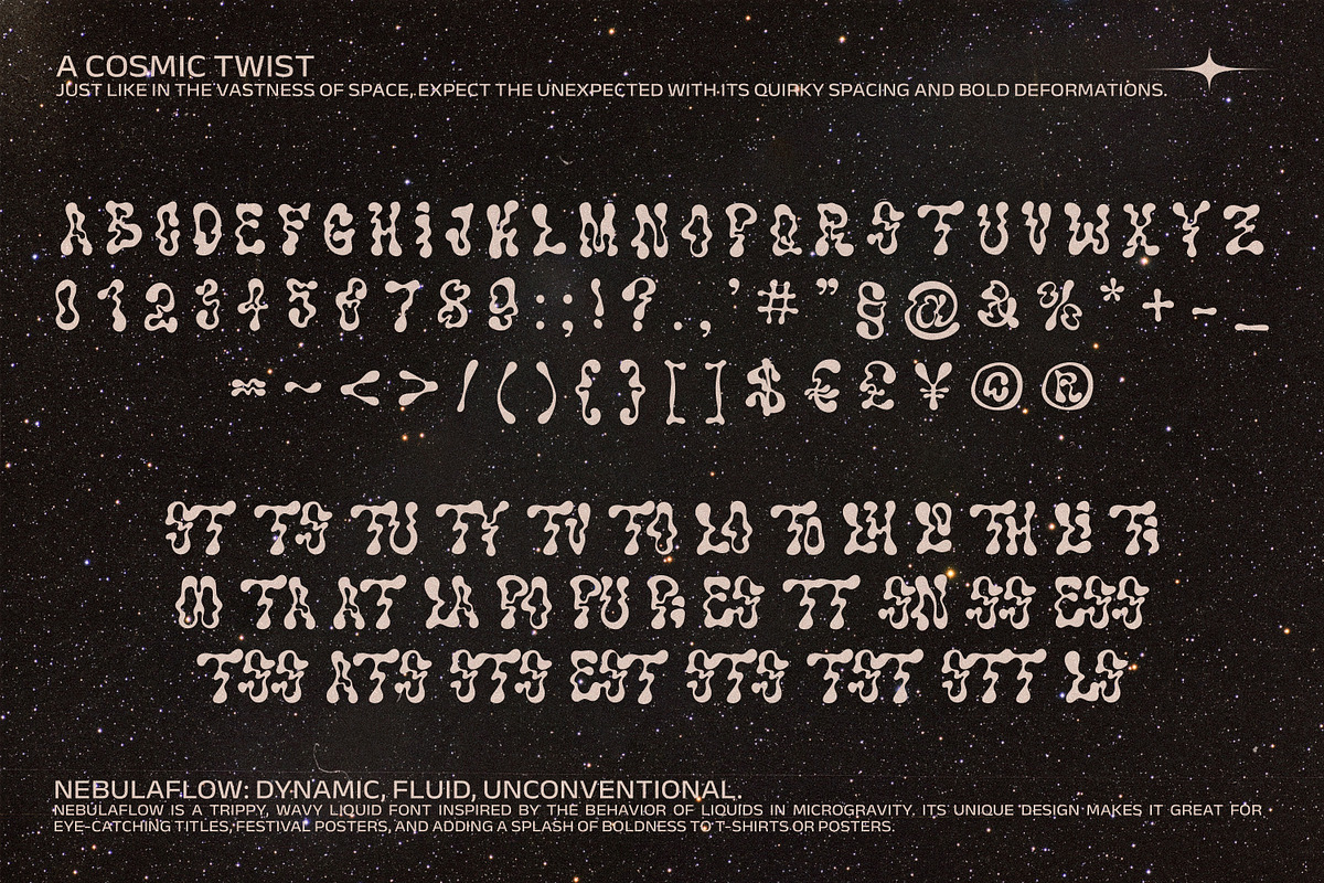 The Nebula Flow Font - Chrome Type, a Font by softulka (Photo 8 of 11)
