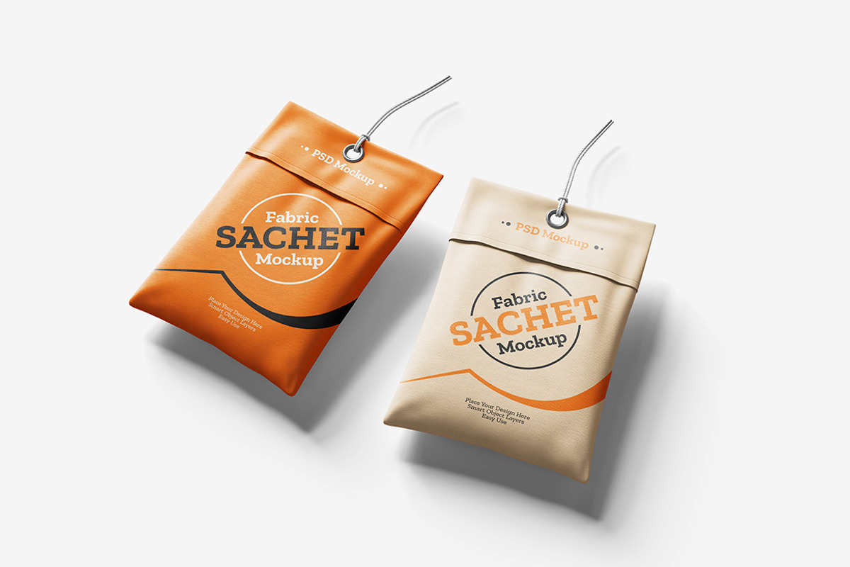 Fabric Sachet Mockup, a Packaging Mockup by Indah (Photo 5 of 6)