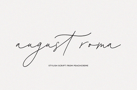 August Roma // Script Font, a Handwritten Font by PeachCreme