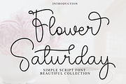 Flower Saturday, a Script Font by FreshTypeINK (Thumbnail 1 of 8)