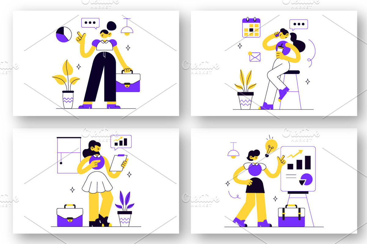10 Business Woman Illustration, a Person Illustration by denayunebgt (Photo 2 of 4)