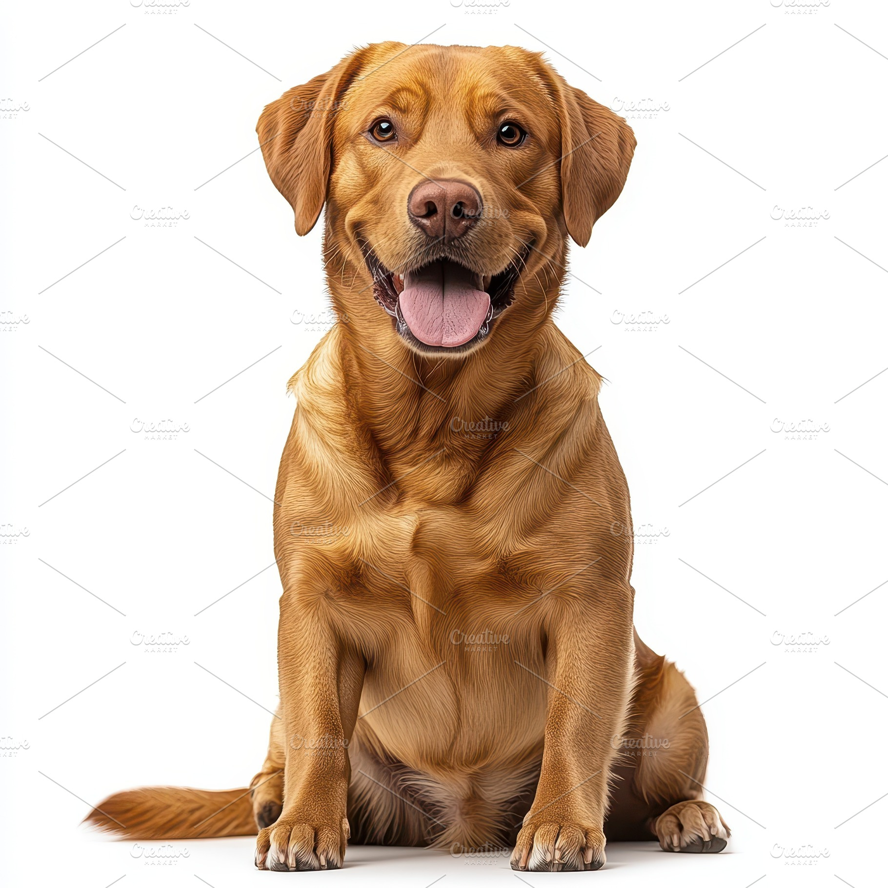 Golden Labrador Retriever Dog Sittin, an Animal Photo by Pixeness Studio