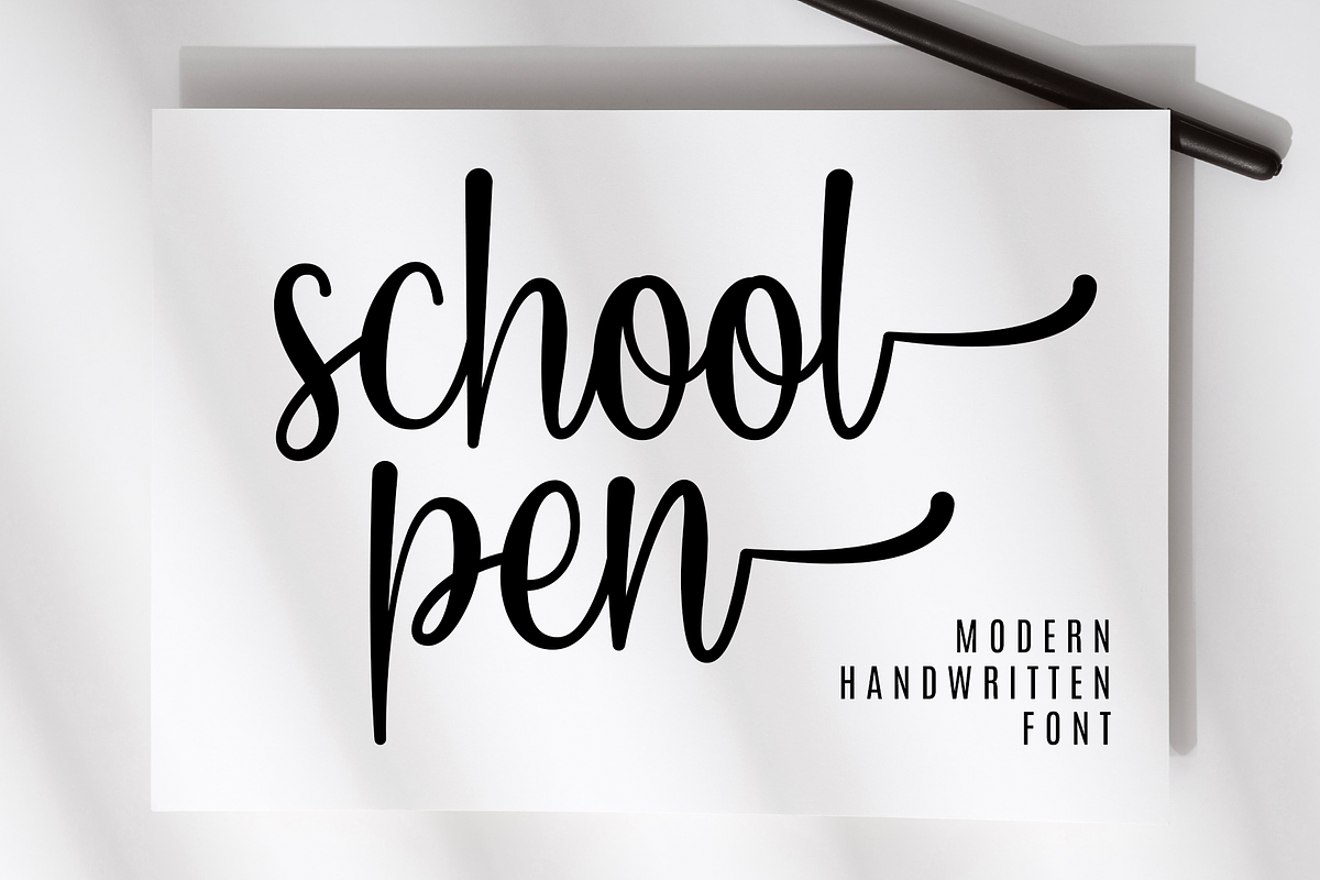 School Pen - Modern Handwritten Font, a Handwritten Font by Artkenza (Photo 1 of 7)