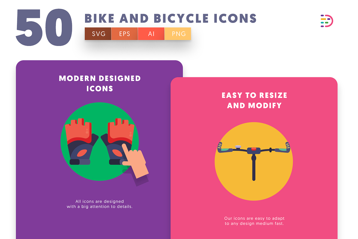 50 Bike and Bicycles Icons, an Outline Icon by Dighital (Photo 4 of 10)