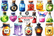 Watercolor Poison Clipart Bundle, an Illustration by Canvas Craft (Thumbnail 1 of 4)