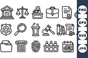 Legal Law Icon Clipart Set, an Illustration by designvectx (Thumbnail 1 of 3)