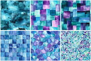 Teal Indigo Abstract Digital Papers, a Pattern Graphic by CitraGraphics (Thumbnail 2 of 6)