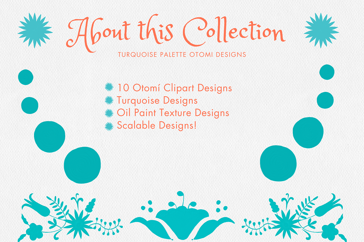 Turquoise Otomi Clipart Collection, an Animal Illustration by Minky Moo Creations (Photo 2 of 10)