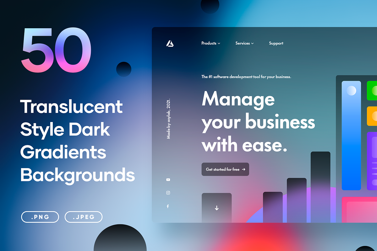 50 Translucent Style Dark Gradients, a Texture Graphic by Asylab (Photo 20 of 20)