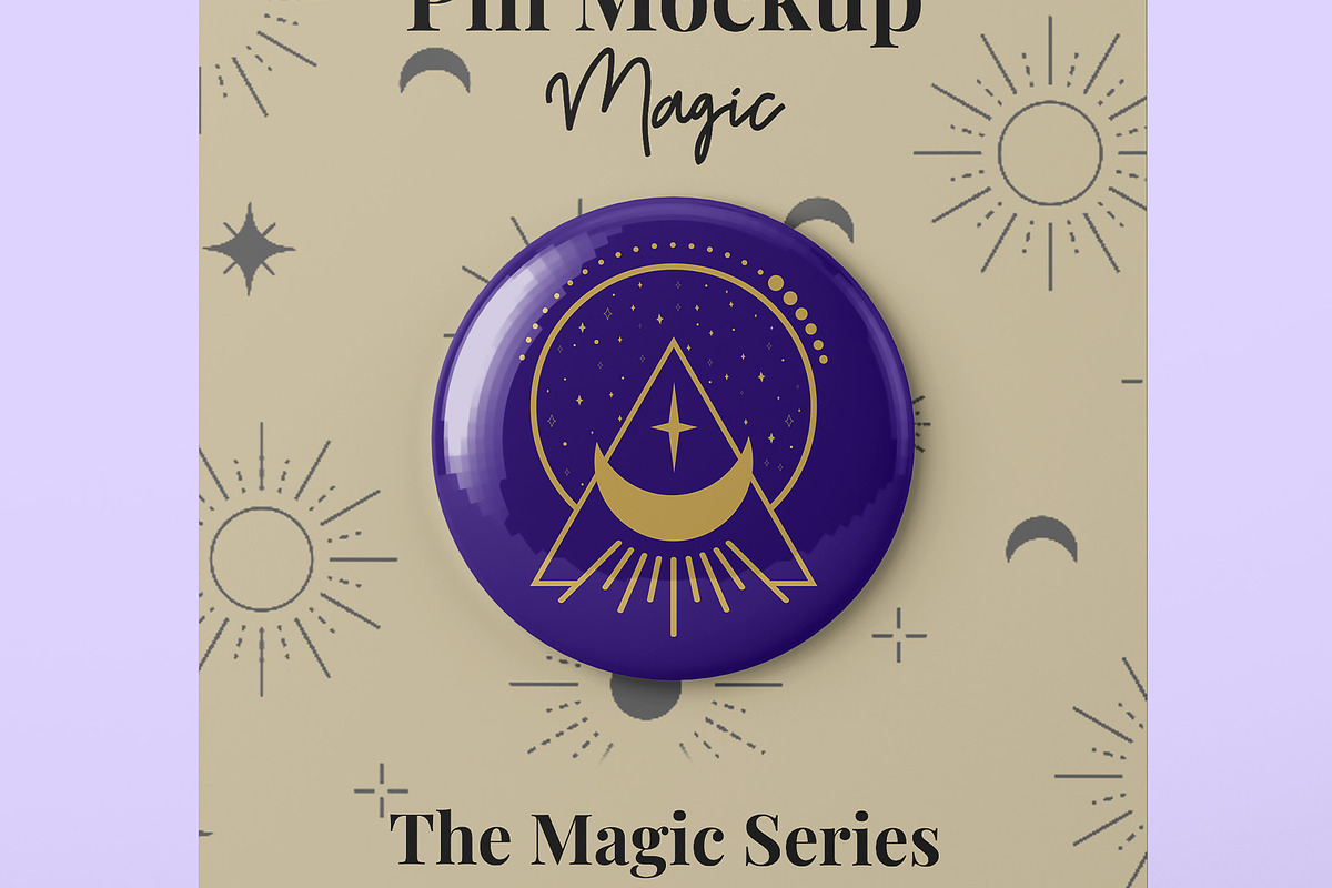 Pin Button Mockup - 8 Views, an Advertising Mockup by Illusiongraphic (Photo 15 of 23)
