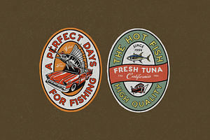 Vintage Fishing Logo Templates, a Sport Illustration by creatorimage