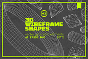 3D Wireframe Shapes | set 2, an Object Graphic by MaximGertsen (Thumbnail 1 of 7)