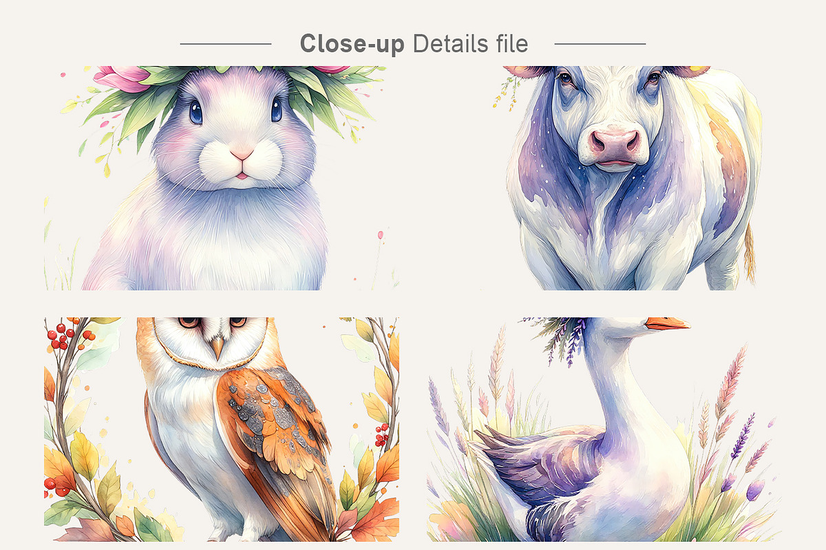Watercolor Farm Animal PNG Bundle, an Illustration by Artnoy (Photo 4 of 8)