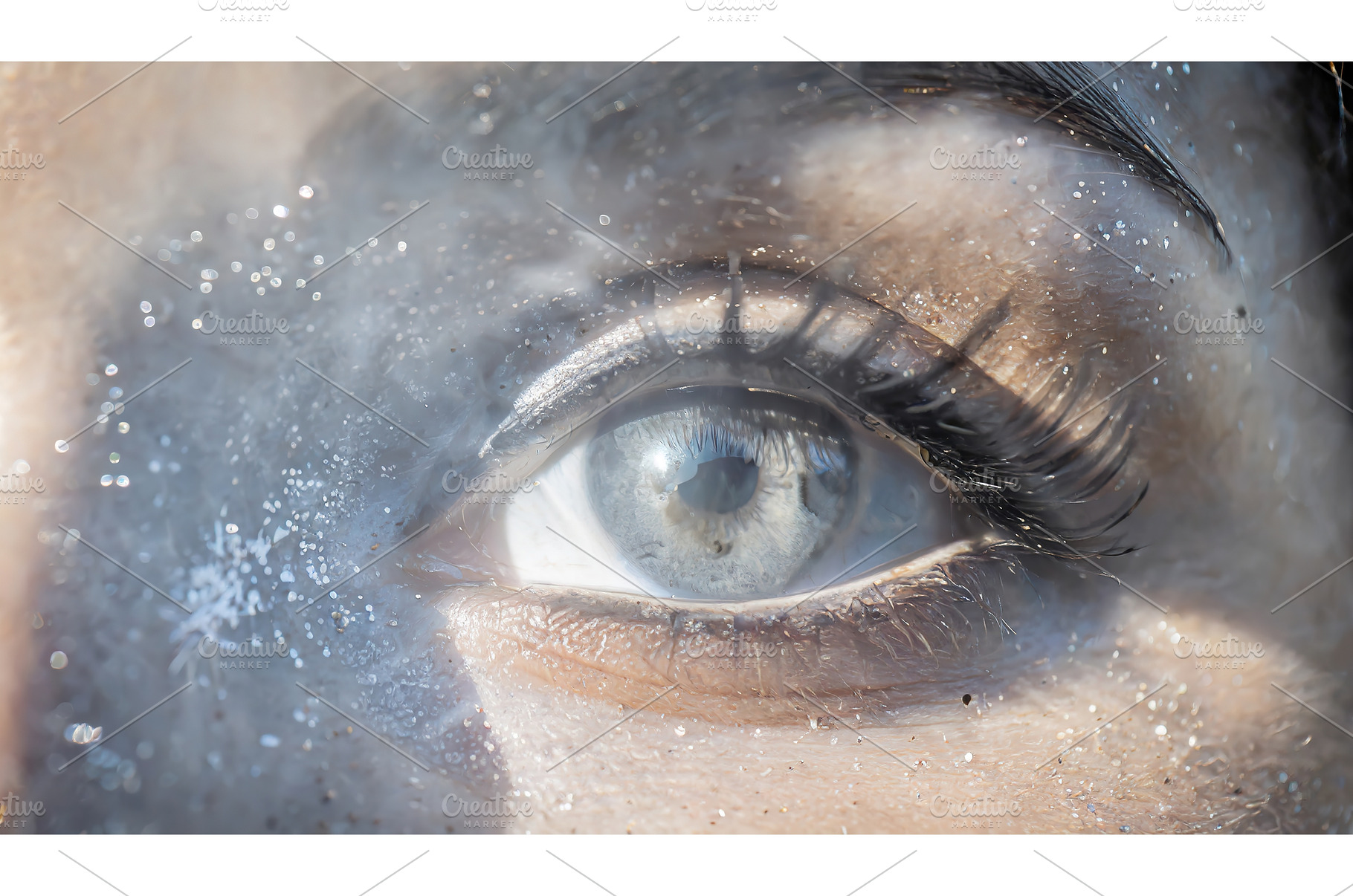 Close-up of an eye with glitter and, a Beauty & Fashion Photo by Igor Tichonow