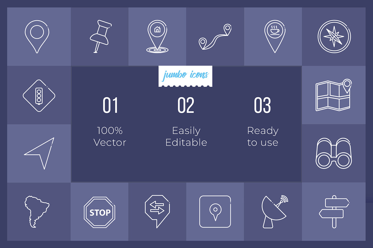 Map Line Icons V2, an Outline Icon by Jumbo Icons (Photo 2 of 5)