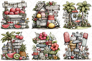 Whimsical Summer Singpost Clipart, an Illustration by Black Bird Studio (Thumbnail 3 of 5)