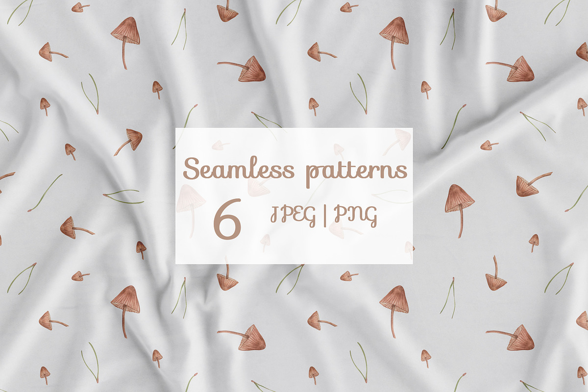Forest watercolor mushrooms clipart, a Seasonal Illustration by Irina Avdeeva (Photo 9 of 12)