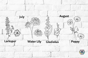 Birth Month Flowers Svg Bundle