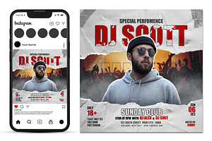 Music dj flyer template